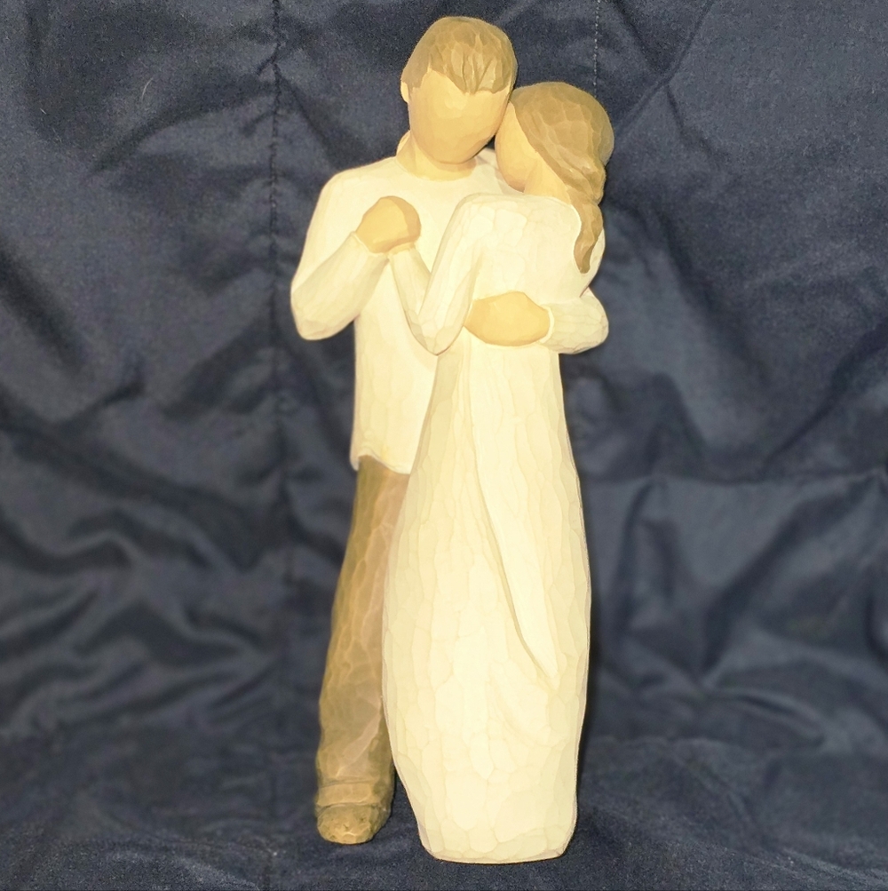 Willow Tree Tender Embrace Sculpture in Cream and Tan